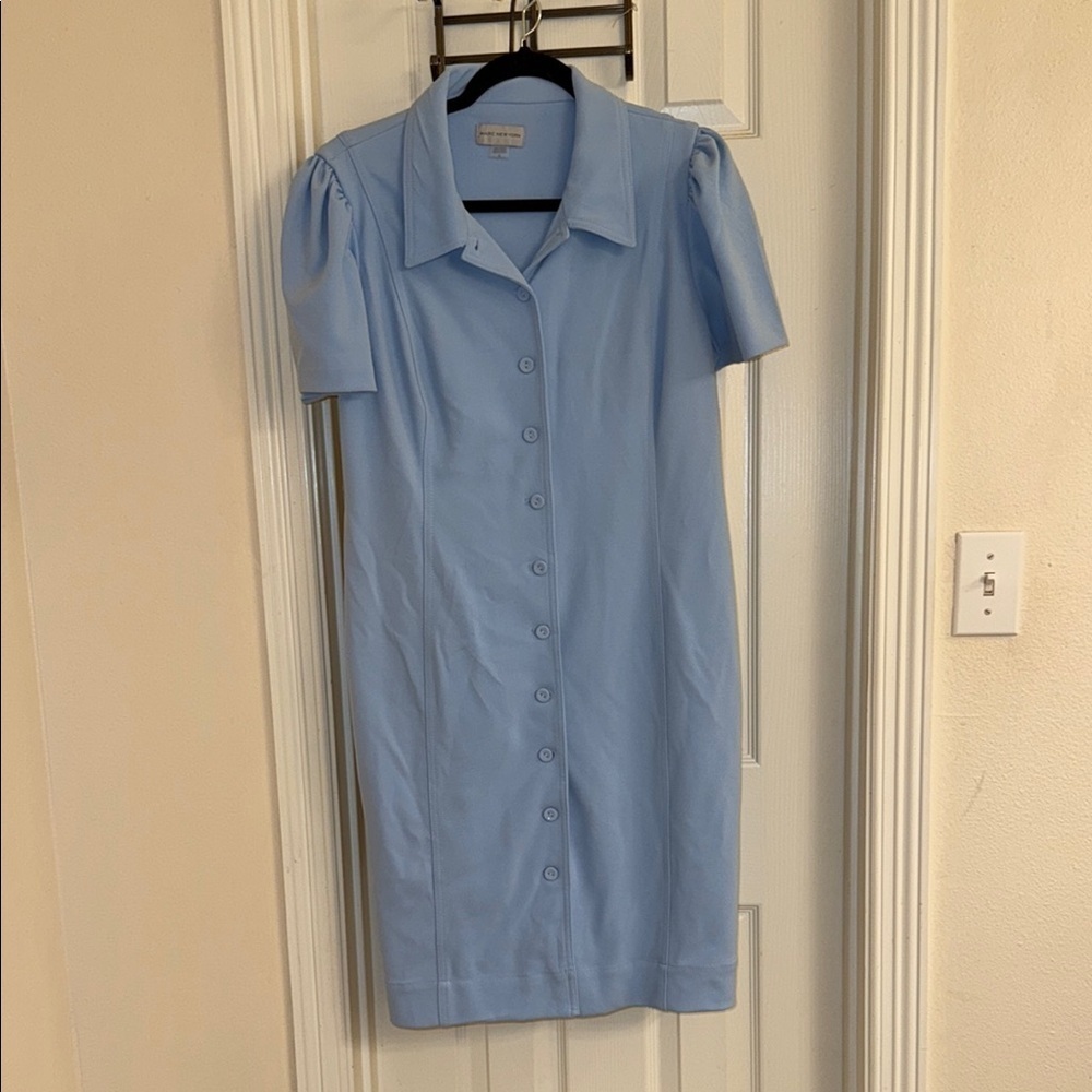 Light Blue Button-Up Dress